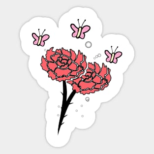 Flower and butterfly Sticker